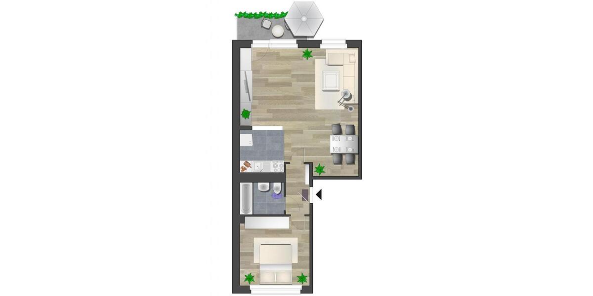 Etagenwohnung Chemnitz Markersdorf - 2 Zimmer, 56 m&sup2;, 311&euro; | Angebot:26681196