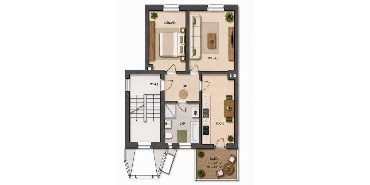 Etagenwohnung Chemnitz Ebersdorf - 2 Zimmer, 59 m&sup2;, 335&euro; | Angebot:26645166