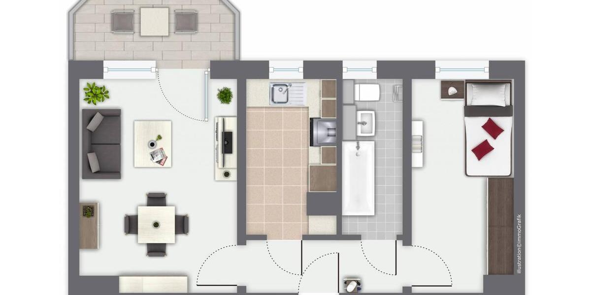 Etagenwohnung Chemnitz Rabenstein - 2 Zimmer, 42 m&sup2;, 237&euro; | Angebot:26425668