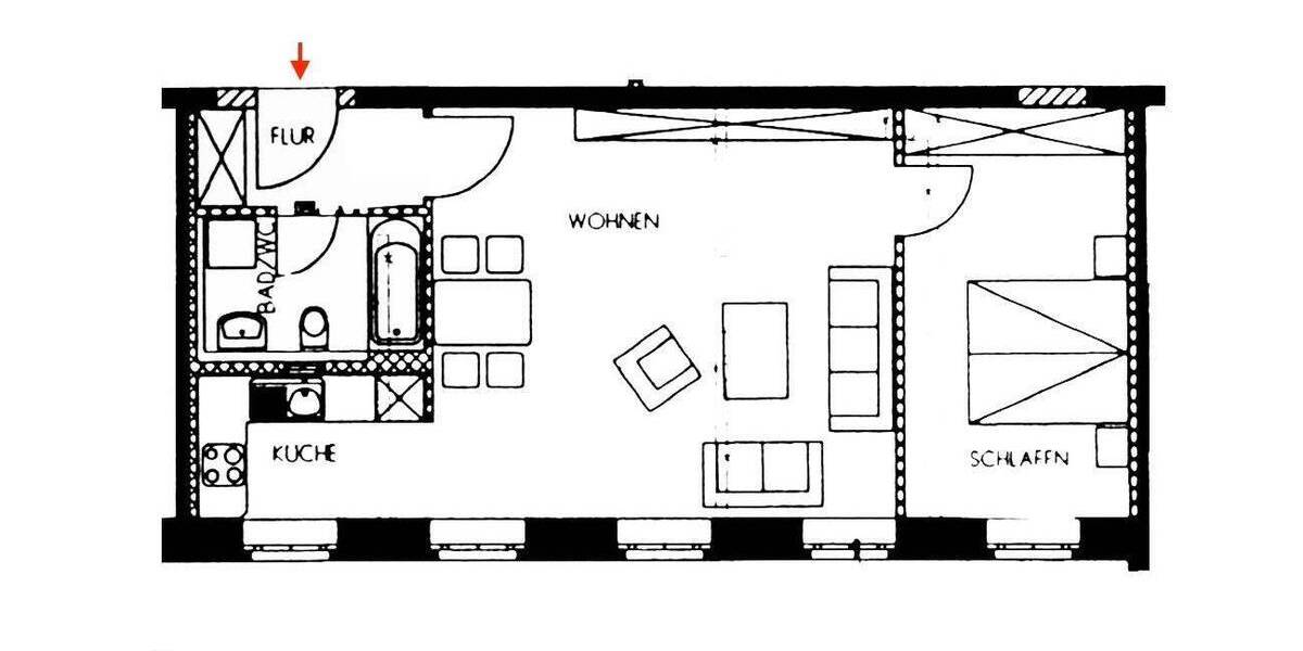 Etagenwohnung Chemnitz Sonnenberg - 2 Zimmer, 58 m&sup2;, 320&euro; | Angebot:26826449