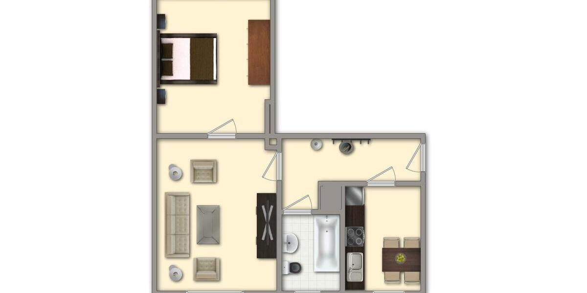 Erdgeschoßwohnung Chemnitz Borna-Heinersdorf - 2 Zimmer, 50 m&sup2;, 290&euro; | Angebot:25974096