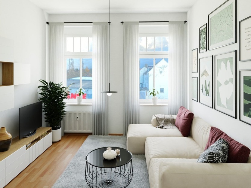 Praktisch geschnittene 2-Zimmer-Wohnung mit Balkon nahe der Sachsenallee