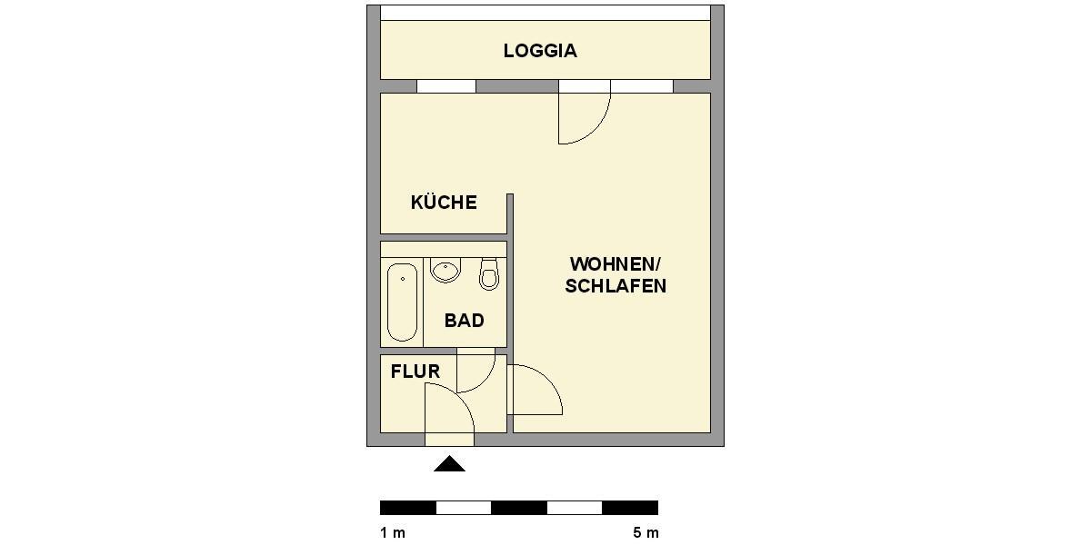 NEU sanierte Erdgeschosswohnung mit Balkon 1 zimmer