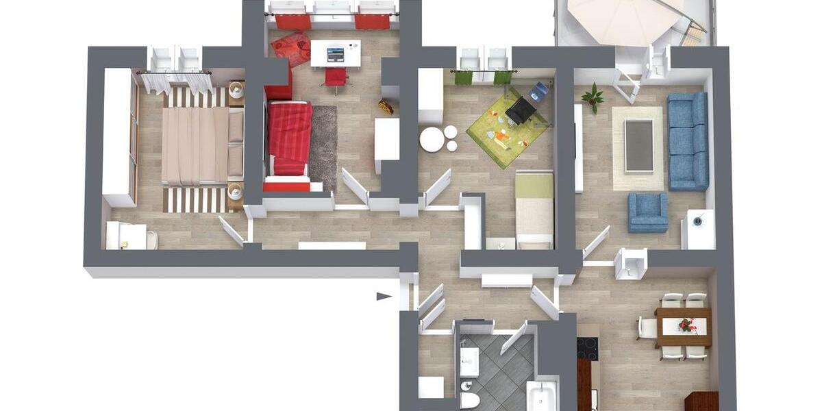 Etagenwohnung Chemnitz Hilbersdorf - 4 Zimmer, 94 m&sup2;, 821&euro; | Angebot:26453388