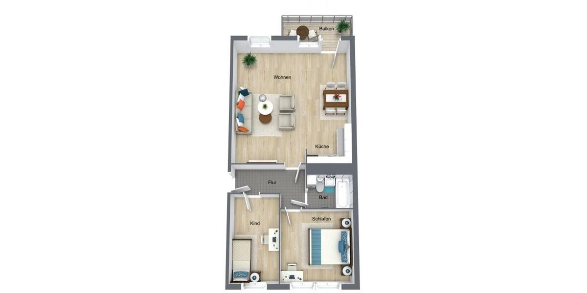 Dachgeschoßwohnung Chemnitz Markersdorf - 3 Zimmer, 71 m&sup2;, 357&euro; | Angebot:26675782