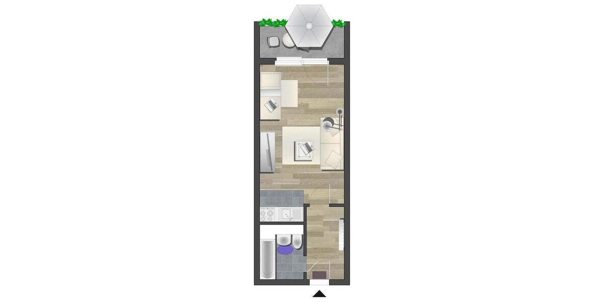 Etagenwohnung Chemnitz Helbersdorf - 1 Zimmer, 28 m&sup2;, 197&euro; | Angebot:26681848