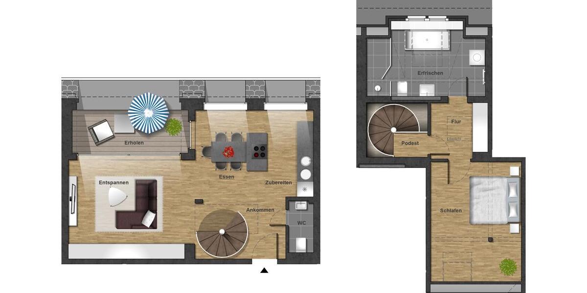 Maisonettenwohnung Chemnitz Borna-Heinersdorf - 2 Zimmer, 79 m&sup2;, 804&euro; | Angebot:25414643