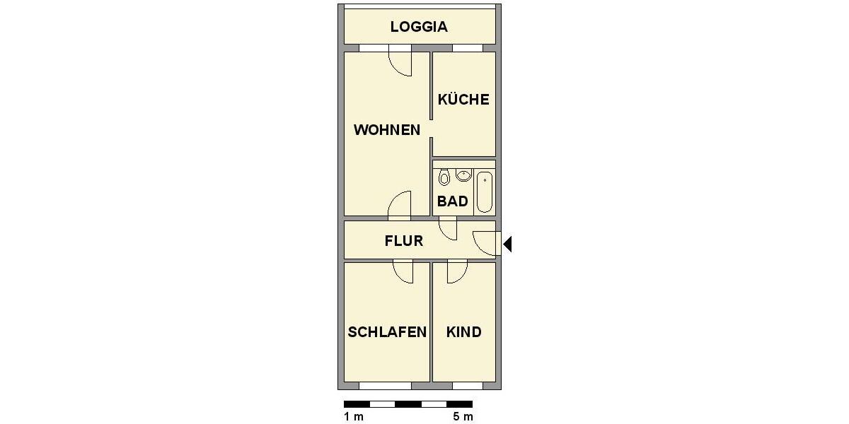 Etagenwohnung Chemnitz Klaffenbach - 3 Zimmer, 69 m&sup2;, 423&euro; | Angebot:26682093