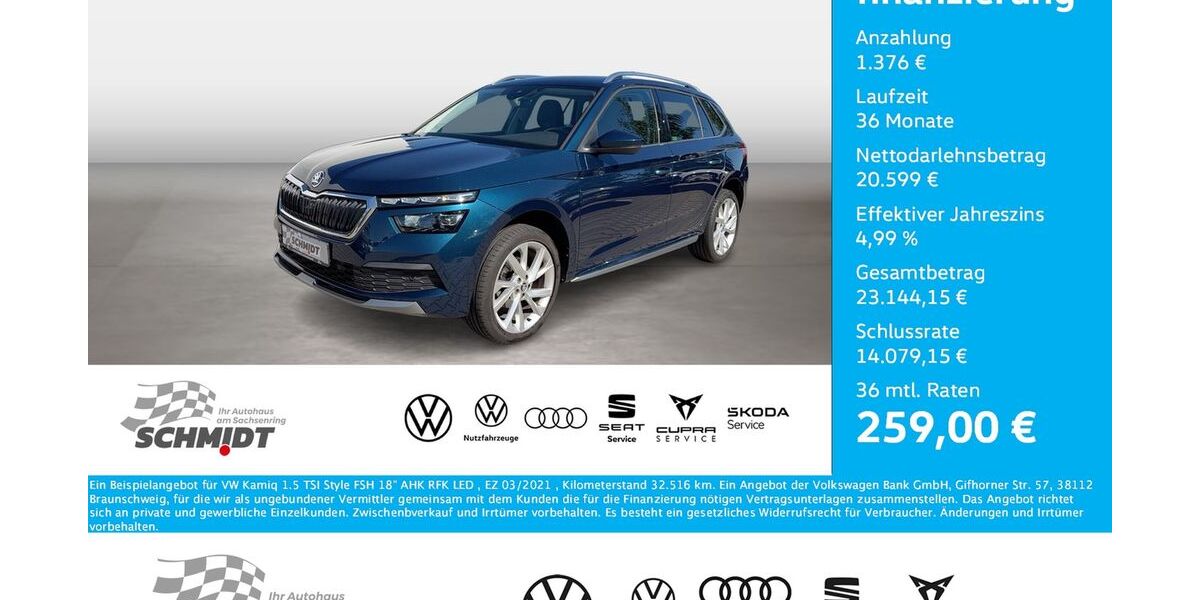 Skoda Kamiq 32.516 km 21.975 &euro; Bernsdorf 09337