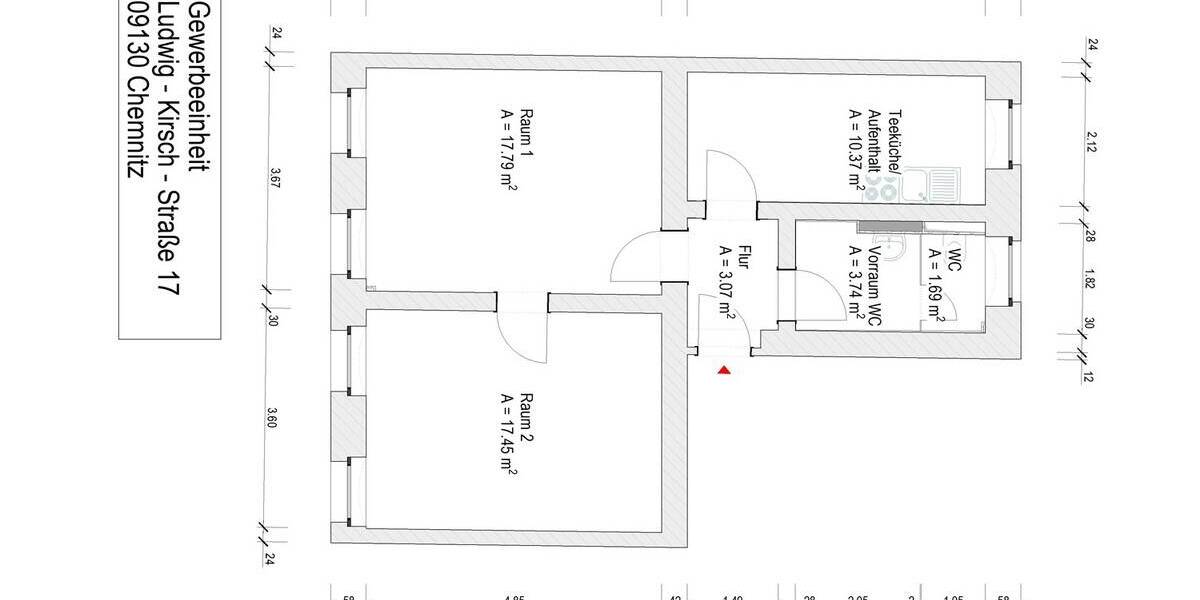 Gewerbeobjekt Chemnitz Sonnenberg - 2 Zimmer, 55 m&sup2;, 350&euro; | Angebot:26826557