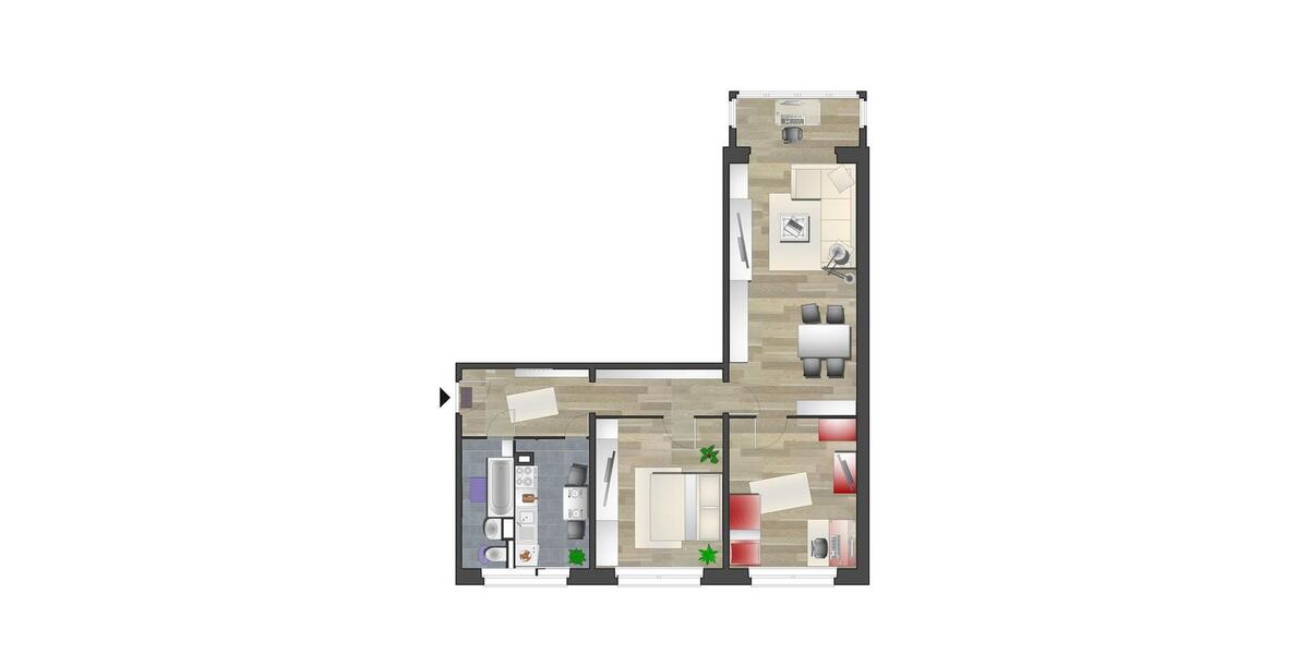 Erdgeschoßwohnung Chemnitz Adelsberg - 3 Zimmer, 71 m&sup2;, 460&euro; | Angebot:26429566