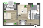 Etagenwohnung Chemnitz Hilbersdorf - 2 Zimmer, 45 m&sup2;, 250&euro; | Angebot:26681265