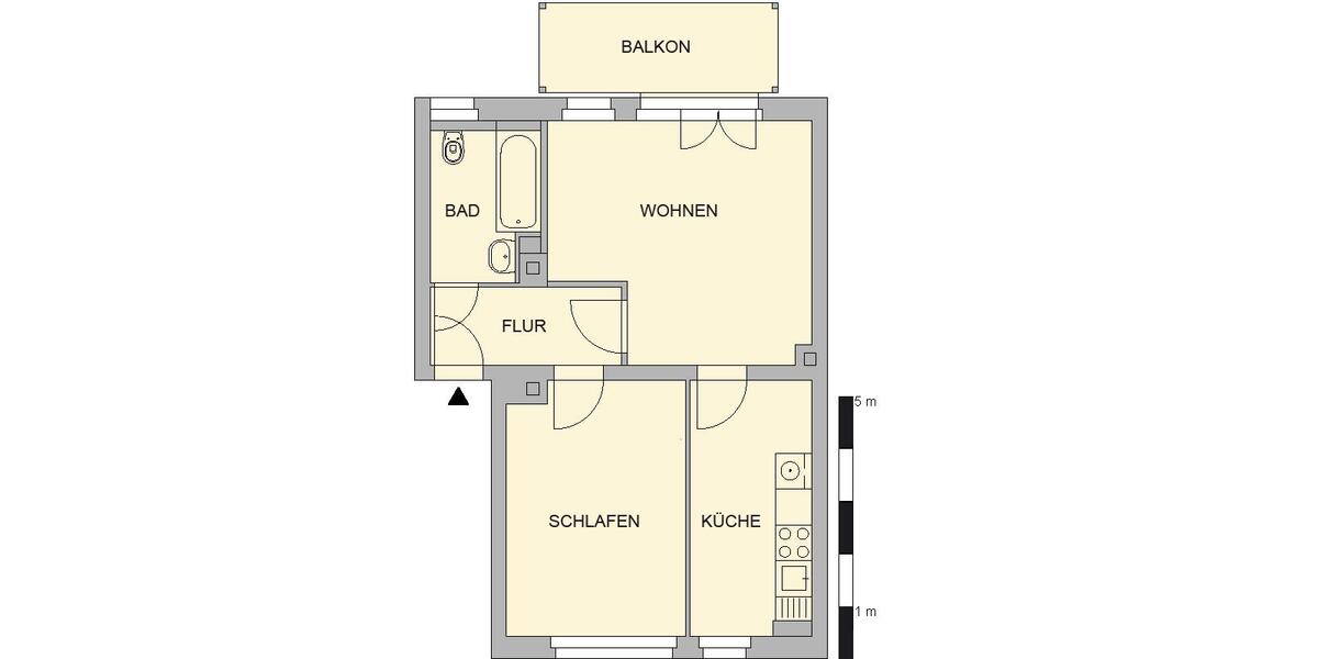 Etagenwohnung Chemnitz Adelsberg - 2 Zimmer, 48 m&sup2;, 320&euro; | Angebot:26682582