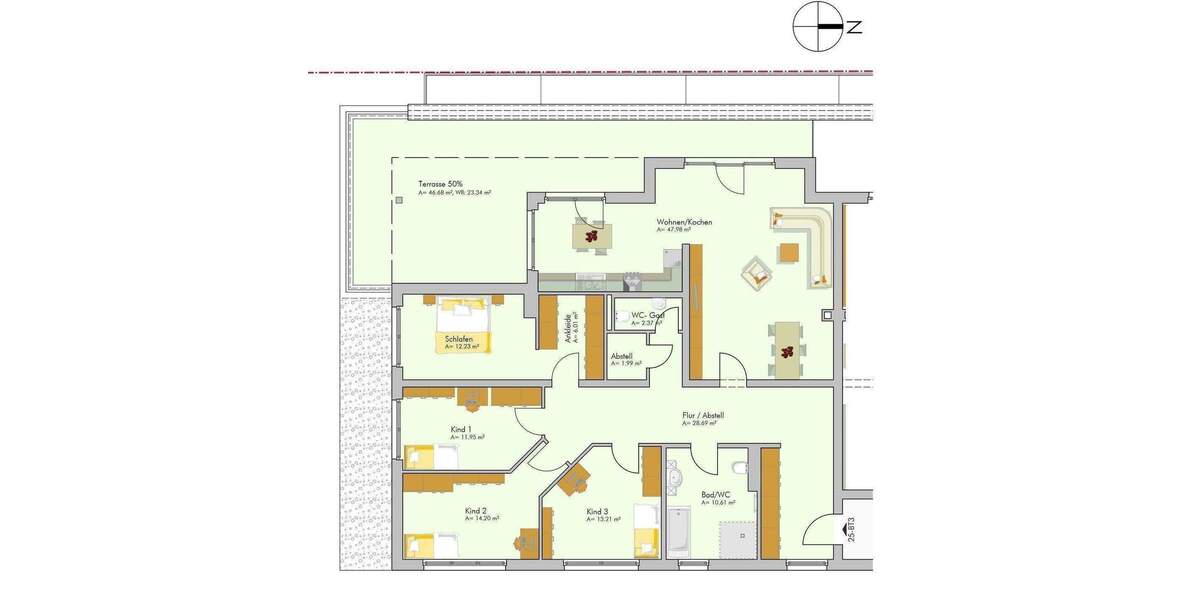 Kaminknistern & Dachterrasse 5 zimmer
