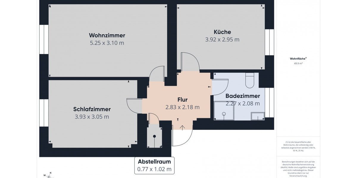 Erdgeschoßwohnung Chemnitz Ebersdorf - 2 Zimmer, 51 m&sup2;, 329&euro; | Angebot:25900342