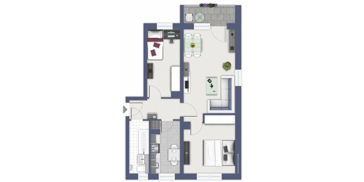 3-Raumwohnung mit Wanne und Balkon zimmer