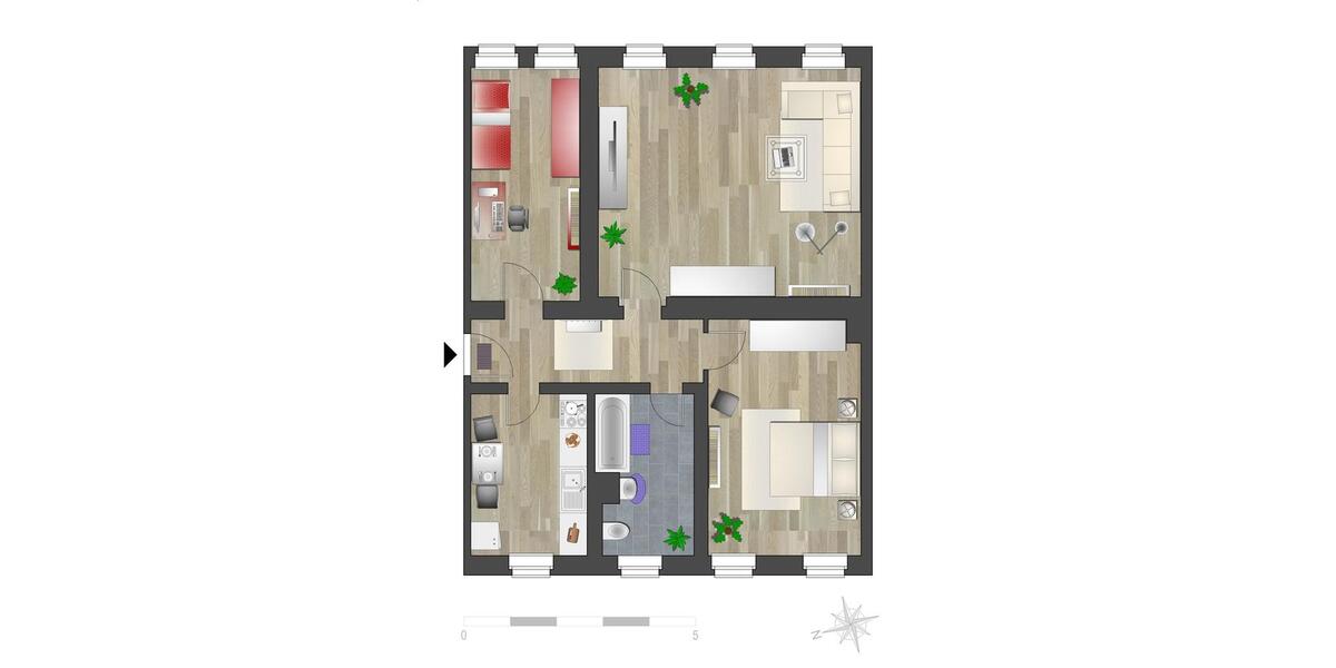 Etagenwohnung Chemnitz Hilbersdorf - 3 Zimmer, 75 m&sup2;, 375&euro; | Angebot:26681284