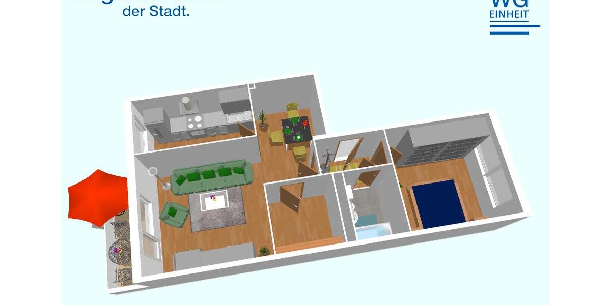 Etagenwohnung Chemnitz Markersdorf - 2 Zimmer, 56 m&sup2;, 318&euro; | Angebot:25053100