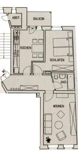Etagenwohnung Chemnitz Kaßberg - 2 Zimmer, 56 m&sup2;, 320&euro; | Angebot:26291962