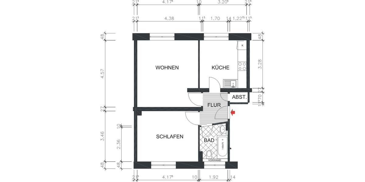 Erdgeschoßwohnung Chemnitz Klaffenbach - 2 Zimmer, 52 m&sup2;, 326&euro; | Angebot:26161465