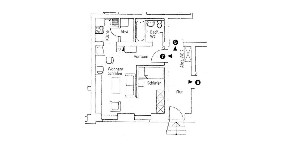 1,5-Raumwhg. mit EBK und Stpl. in historischem Villenviertel, Leerstehend. 1 zimmer