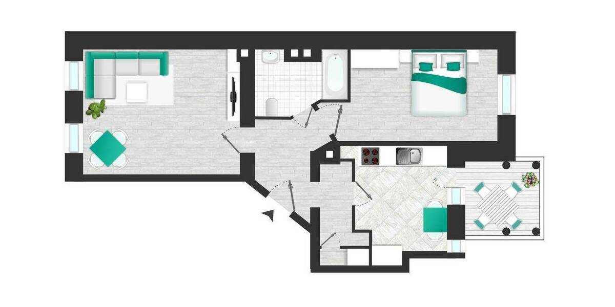 Etagenwohnung Chemnitz Lutherviertel - 2 Zimmer, 56 m&sup2;, 450&euro; | Angebot:26930958