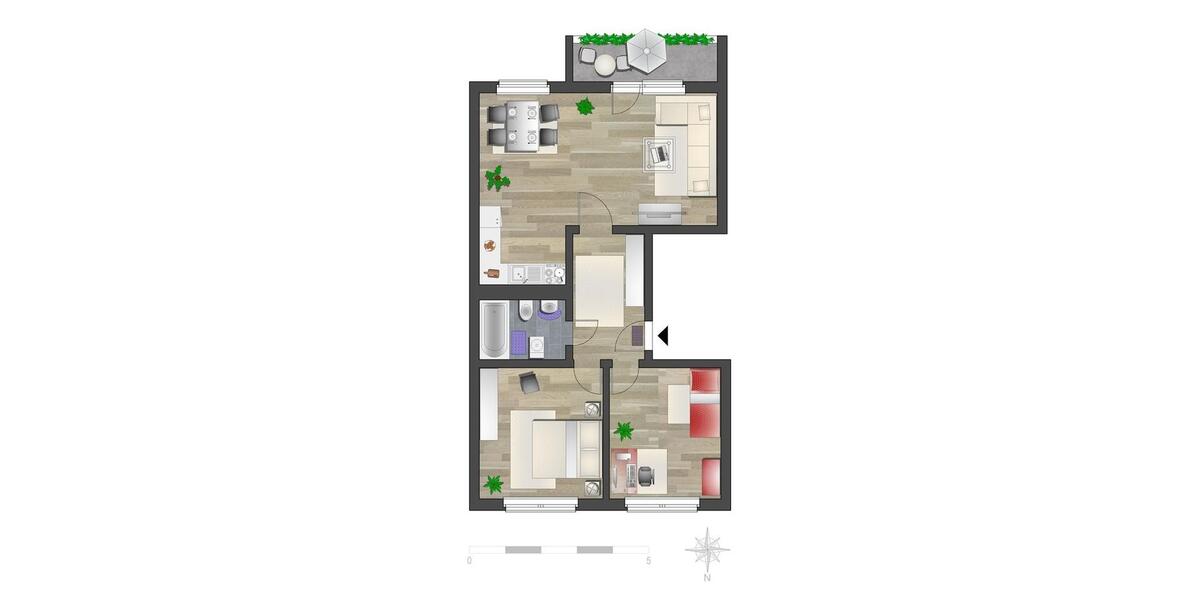 Etagenwohnung Chemnitz Hilbersdorf - 3 Zimmer, 58 m&sup2;, 339&euro; | Angebot:26701489