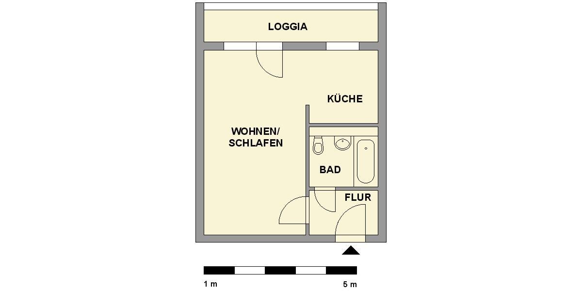 Modernisierte 1-Raum-Wohnung mit Balkon, nahe Vita-Center zimmer