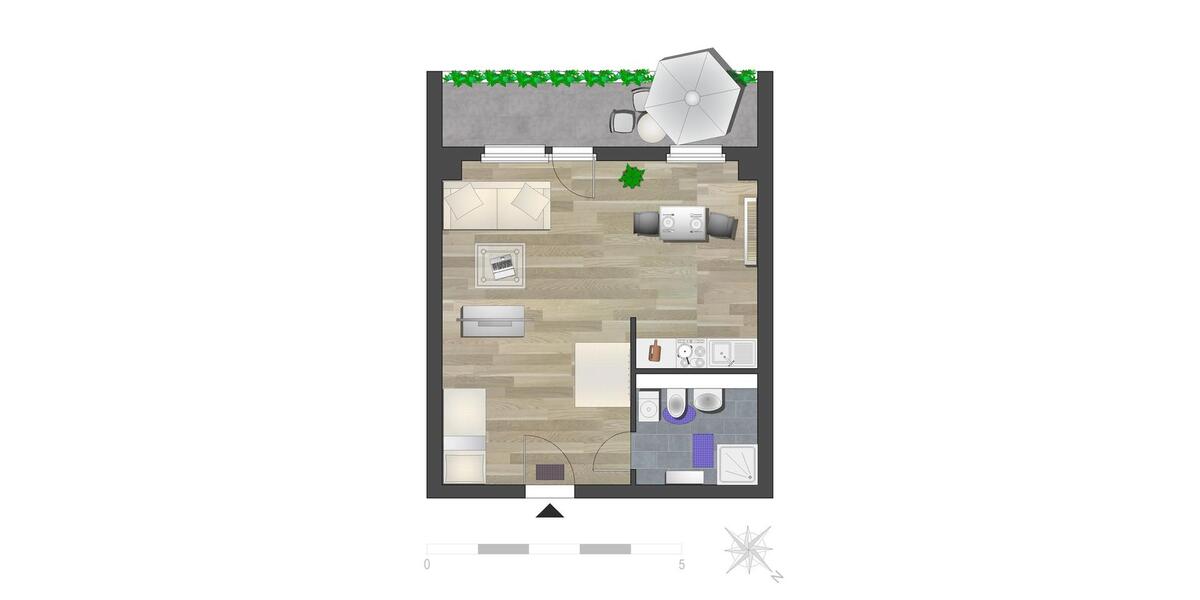 Etagenwohnung Chemnitz Markersdorf - 1 Zimmer, 34 m&sup2;, 219&euro; | Angebot:25981342