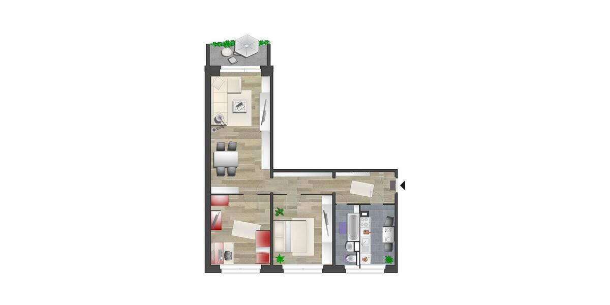 Etagenwohnung Chemnitz Adelsberg - 3 Zimmer, 71 m&sup2;, 427&euro; | Angebot:26682554