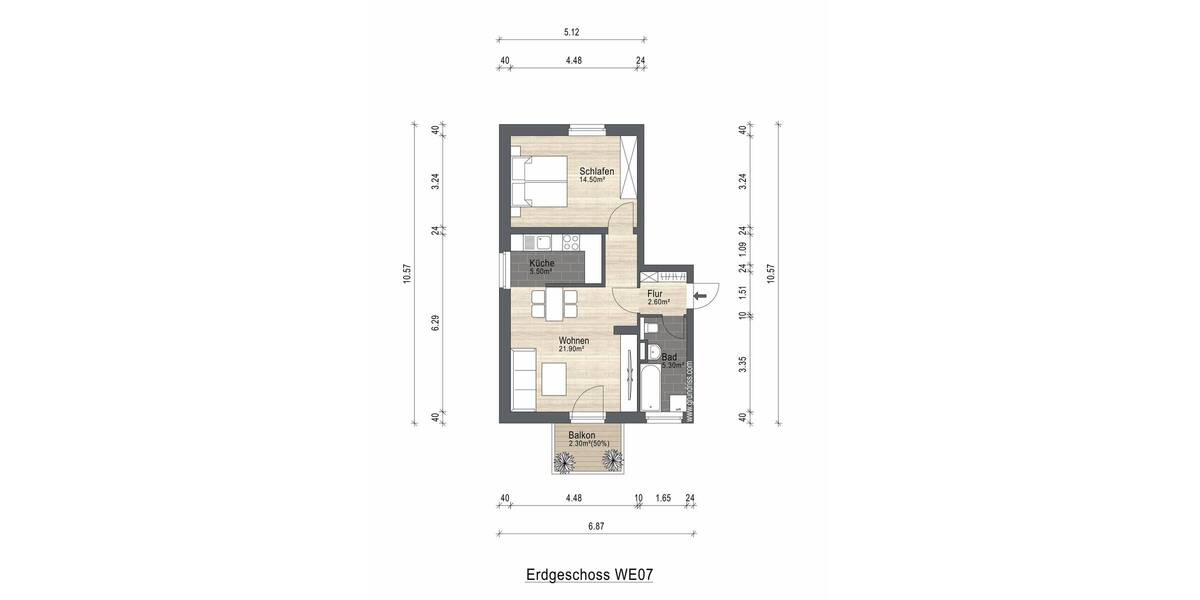 Etagenwohnung Chemnitz Gablenz - 2 Zimmer, 52 m&sup2;, 64.000&euro; | Angebot:25682253