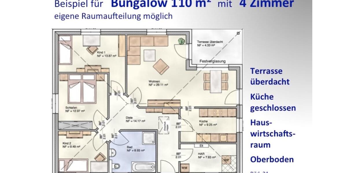 Bungalow Chemnitz Röhrsdorf - 4 Zimmer, 110 m&sup2;, 1.280&euro; | Angebot:24680281