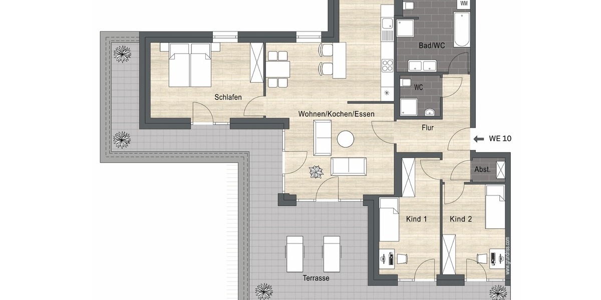 Erstbezug! Moderne 4-Zimmer Penthouse-Wohnung mit Garagenstellplatz - Einfamilienhaus Hartmannsdorf | Angebot:26557122