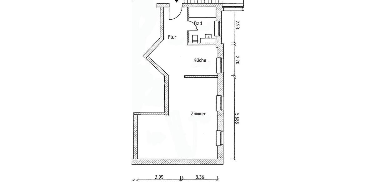 Etagenwohnung Chemnitz Ebersdorf - 1 Zimmer, 43 m&sup2;, 260&euro; | Angebot:23633335