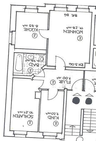 Erdgeschoßwohnung Chemnitz Borna-Heinersdorf - 3 Zimmer, 58 m&sup2;, 289&euro; | Angebot:25376923