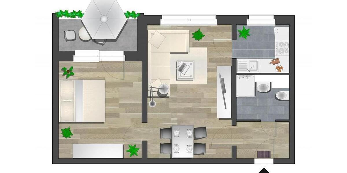 Etagenwohnung Chemnitz Hilbersdorf - 2 Zimmer, 45 m&sup2;, 271&euro; | Angebot:26681272
