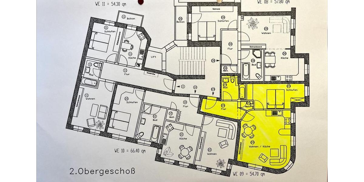 Etagenwohnung Chemnitz Kapellenberg - 2 Zimmer, 55 m&sup2;, 70.000&euro; | Angebot:16410025