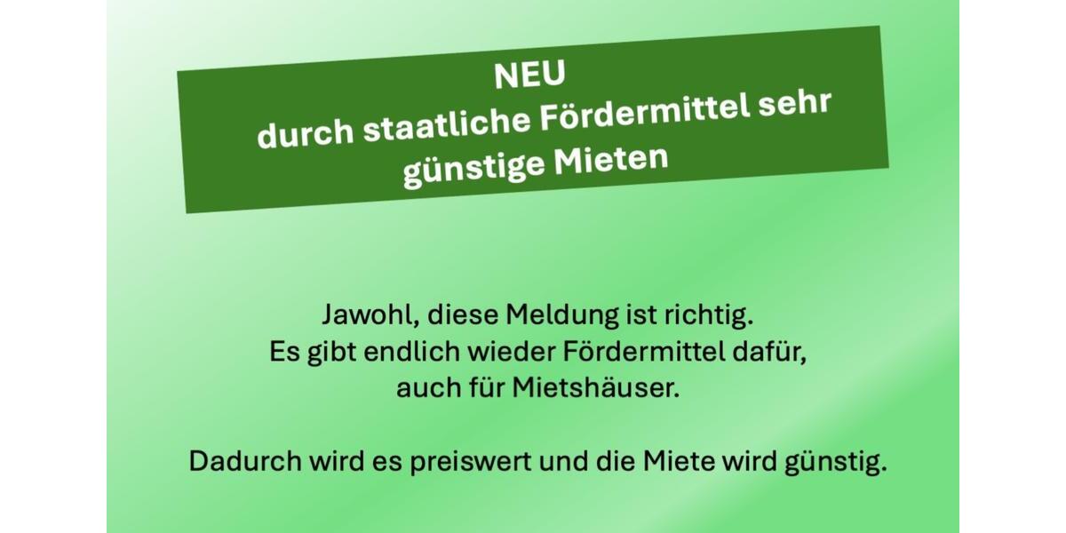seit 2026: durch staatliche Fördermittel auch niedrigere Mieten 4 zimmer