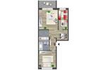 Etagenwohnung Chemnitz Borna-Heinersdorf - 3 Zimmer, 55 m&sup2;, 285&euro; | Angebot:26200727