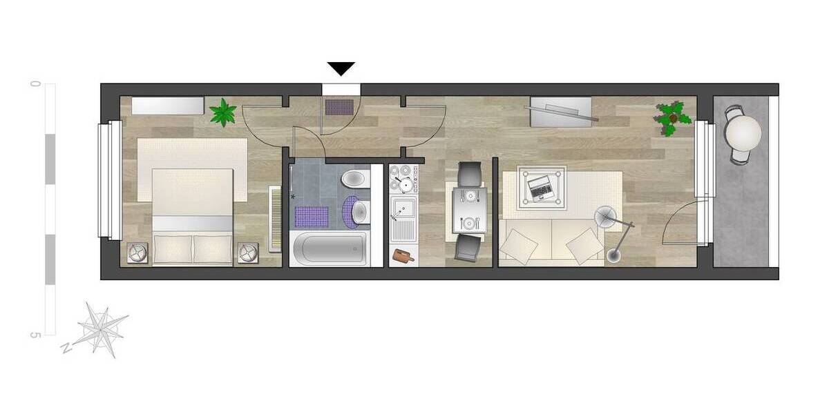 Etagenwohnung Chemnitz Zentrum - 2 Zimmer, 41 m&sup2;, 248&euro; | Angebot:26361233