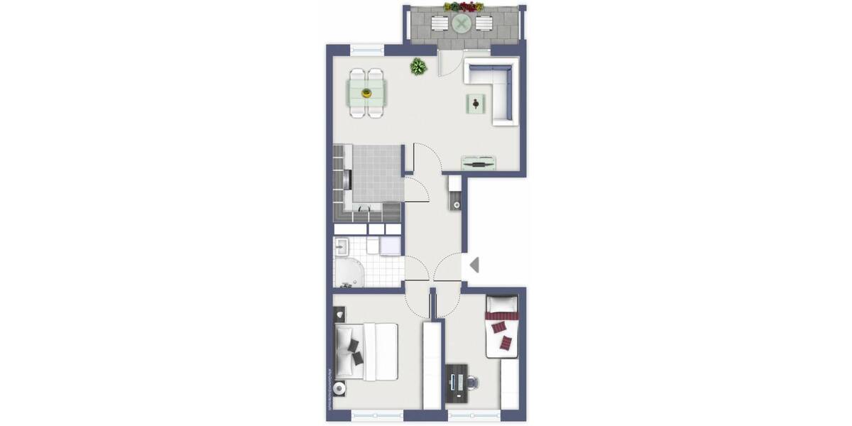 Etagenwohnung Chemnitz Kappel - 3 Zimmer, 57 m&sup2;, 374&euro; | Angebot:26930526