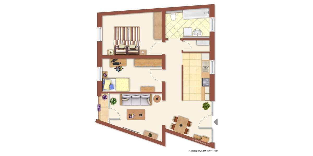 Etagenwohnung Oederan - 3 Zimmer, 60 m&sup2;, 55.000&euro; | Angebot:25690439