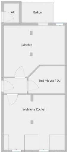 Dachgeschoßwohnung Chemnitz Ebersdorf - 2 Zimmer, 56 m&sup2;, 375&euro; | Angebot:26018405