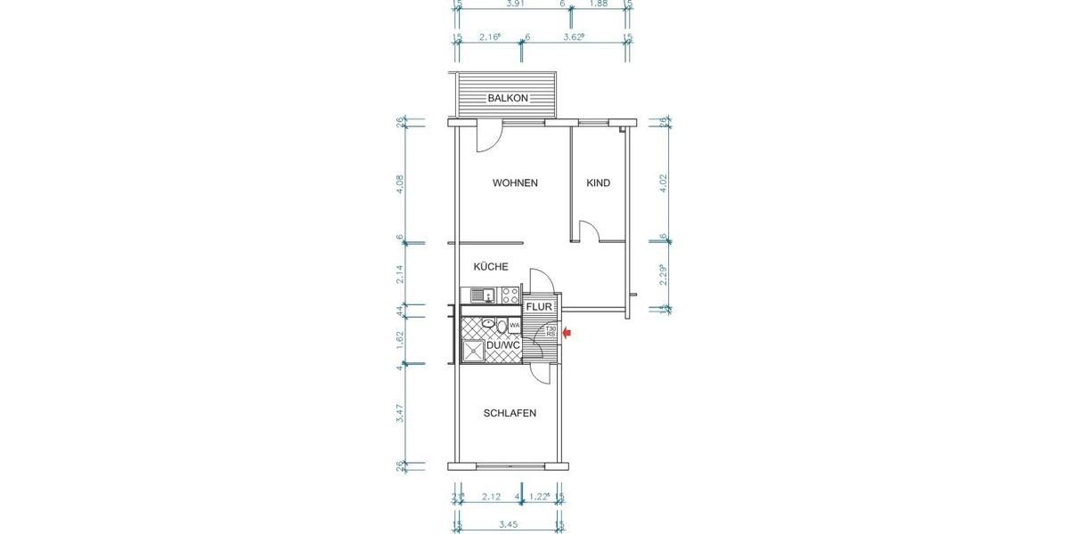 Erdgeschoßwohnung Chemnitz Markersdorf - 3 Zimmer, 56 m&sup2;, 365&euro; | Angebot:26421417