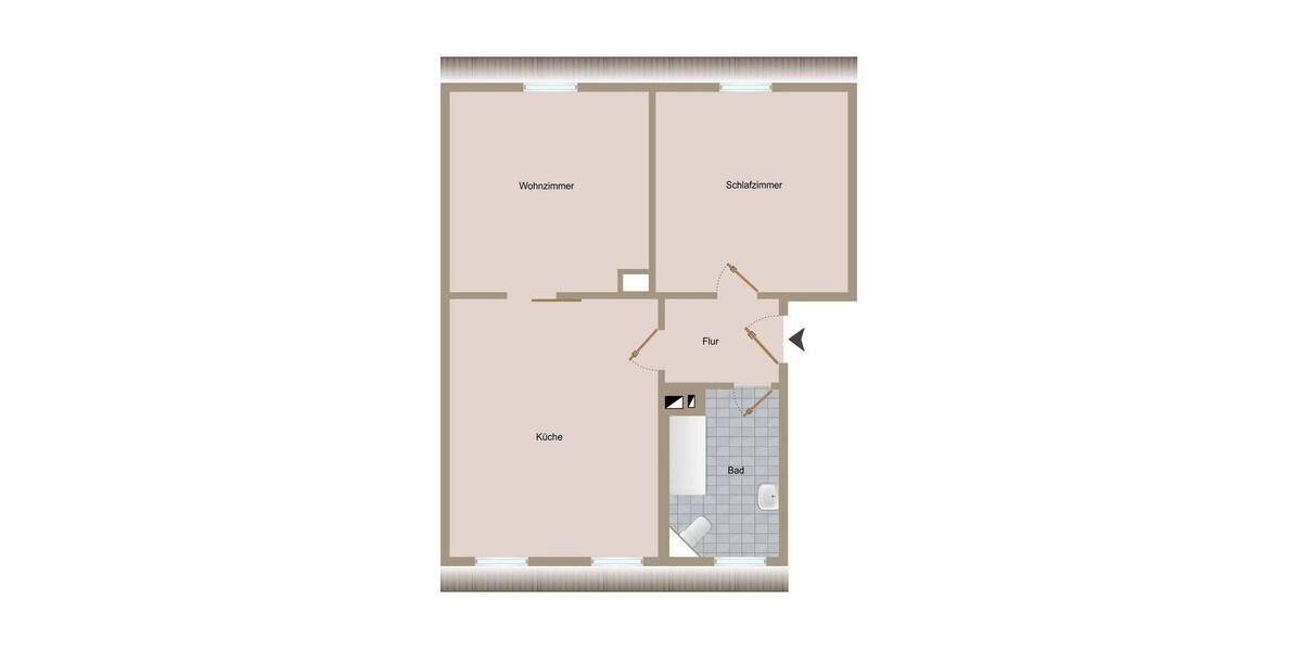 Etagenwohnung Chemnitz Borna-Heinersdorf - 2 Zimmer, 51 m&sup2;, 89.900&euro; | Angebot:26910318
