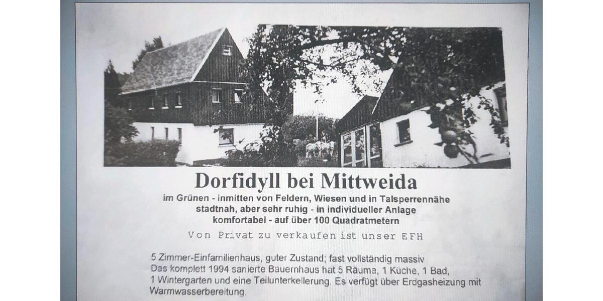 Einfamilienhaus Mittweida - 6 Zimmer, 100 m&sup2;, 1.040&euro; | Angebot:26234107