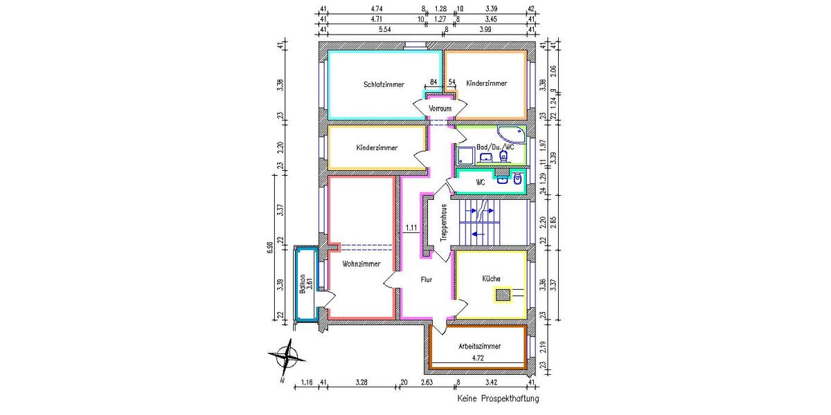 Große Familienwohnung Balkon Modern 5 zimmer