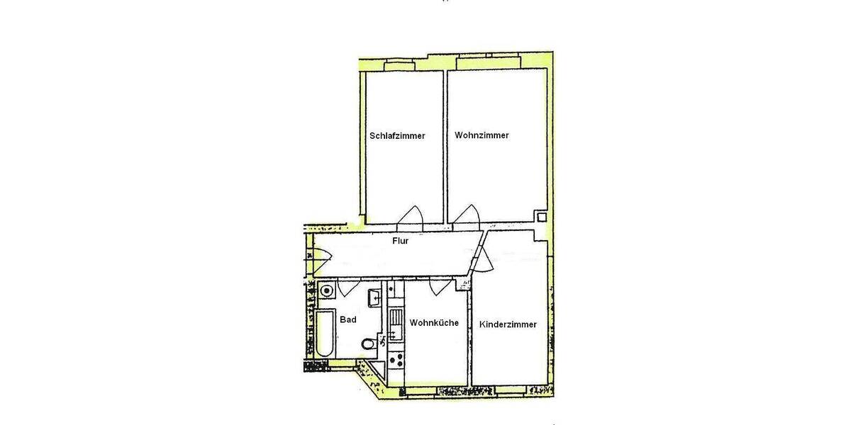 Etagenwohnung Chemnitz Sonnenberg - 3 Zimmer, 64 m&sup2;, 320&euro; | Angebot:25985400