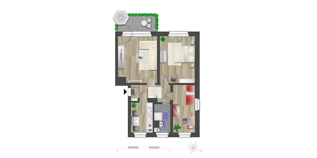 Etagenwohnung Chemnitz Borna-Heinersdorf - 3 Zimmer, 61 m&sup2;, 420&euro; | Angebot:26682064