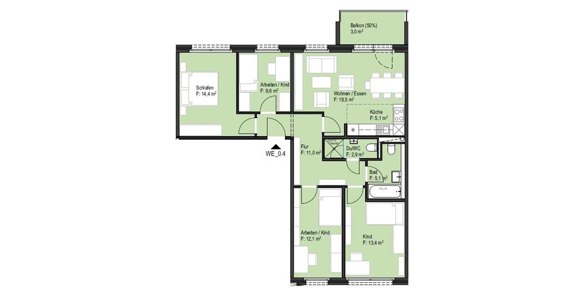 Familienwohnen am Steegenwald zimmer